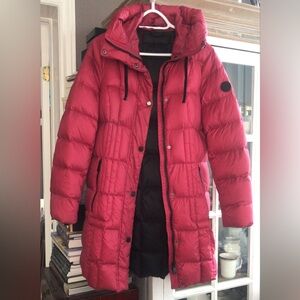 JUNGE Women's Red Down Puffer Jacket, 8